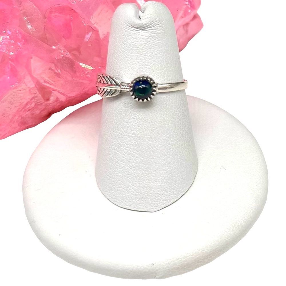 Black Ethiopian Fire Opal Ring Size 6 Solid 925 Sterling Silver